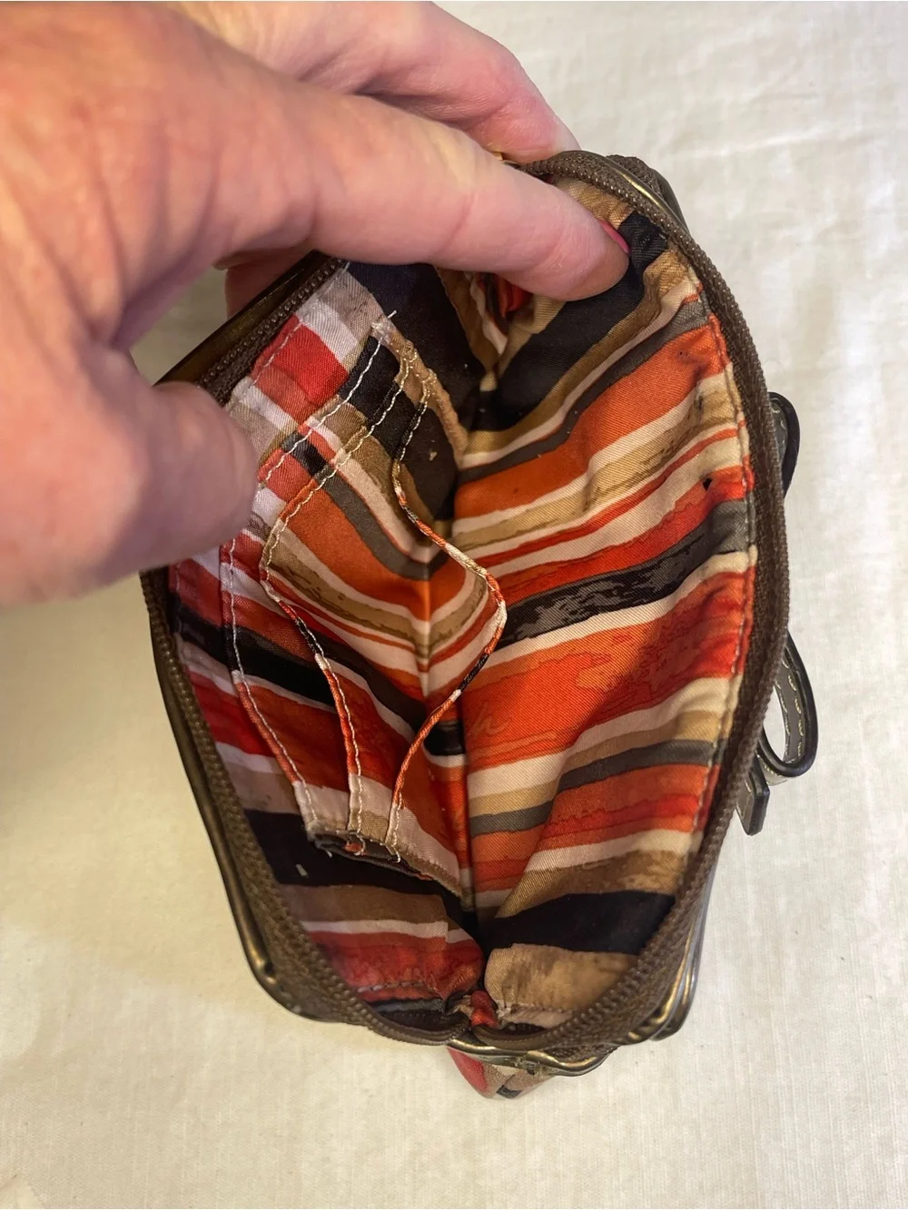 Coach Poppy Watercolor Polka Dot Double Zip Wristlet